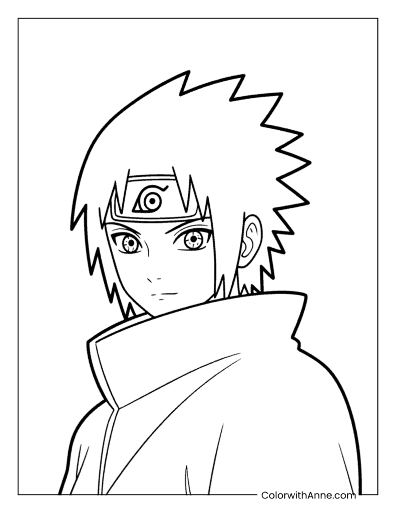 Itachi Uchiha with Mangekyo Sharingan Coloring Page