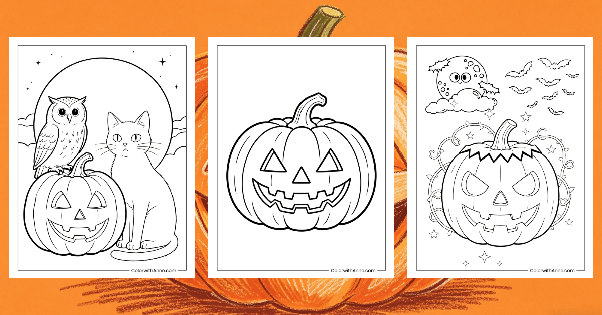 Jack-O-Lantern Coloring Pages Banner