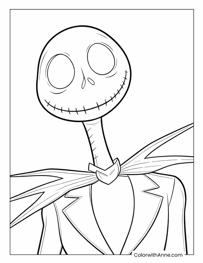 Jack Skellington Portrait Coloring Page