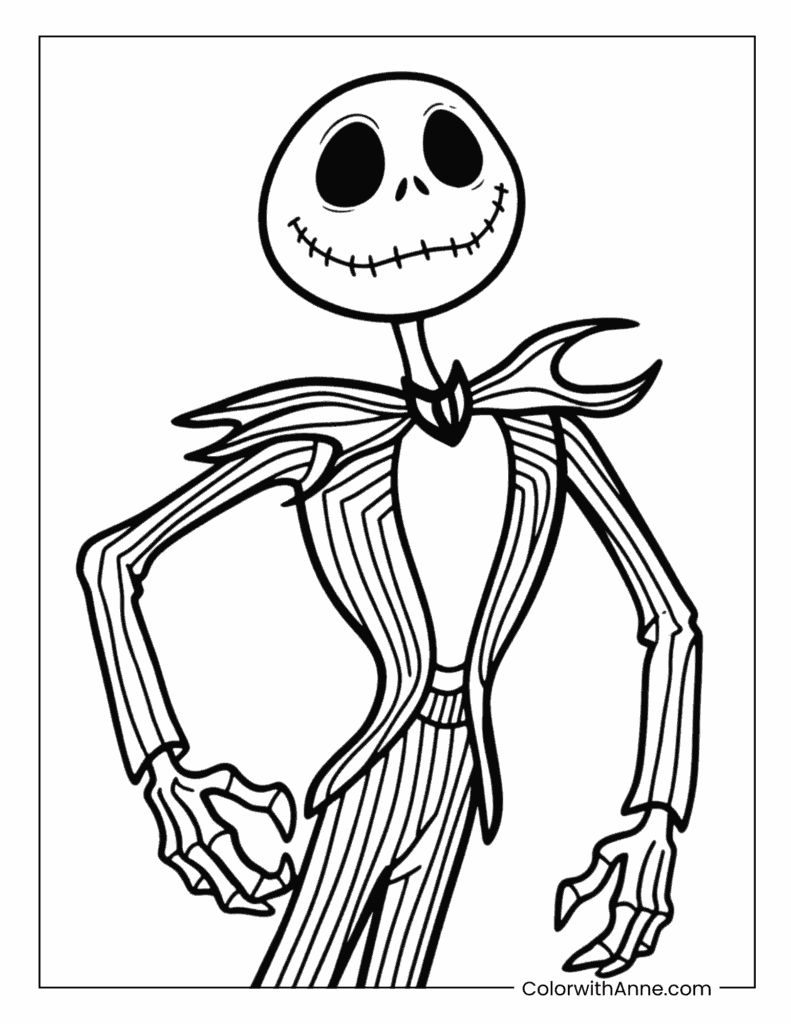 Jack Skellington Portrait Coloring Page