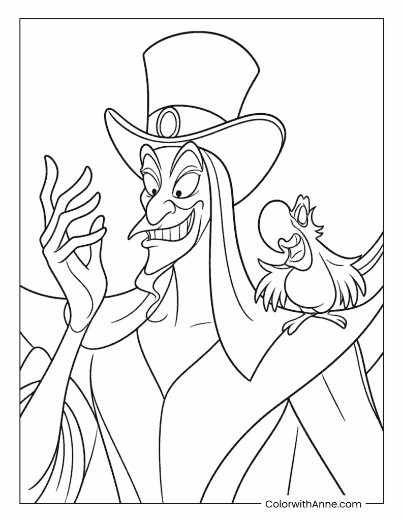 Jafar And Iago Together Coloring Page