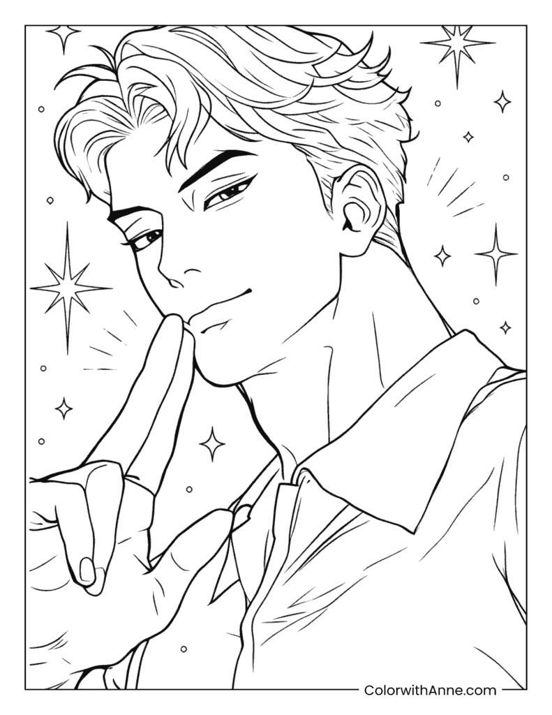 Jinu Close-Up Idol Pose Coloring Page