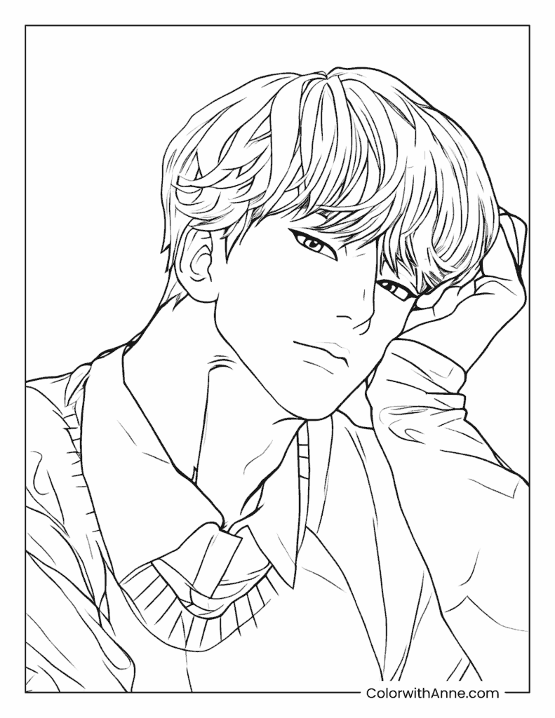 Jinu Close-Up Portrait Coloring Page