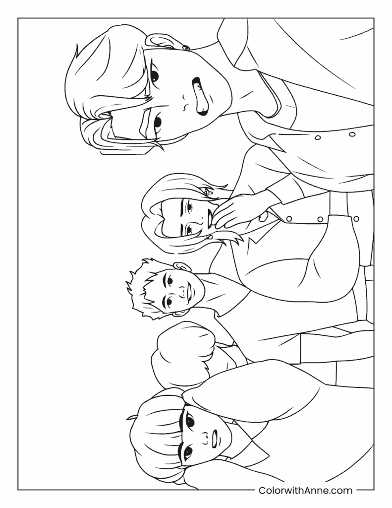 Jinu and the Saja Boys Group Coloring Page