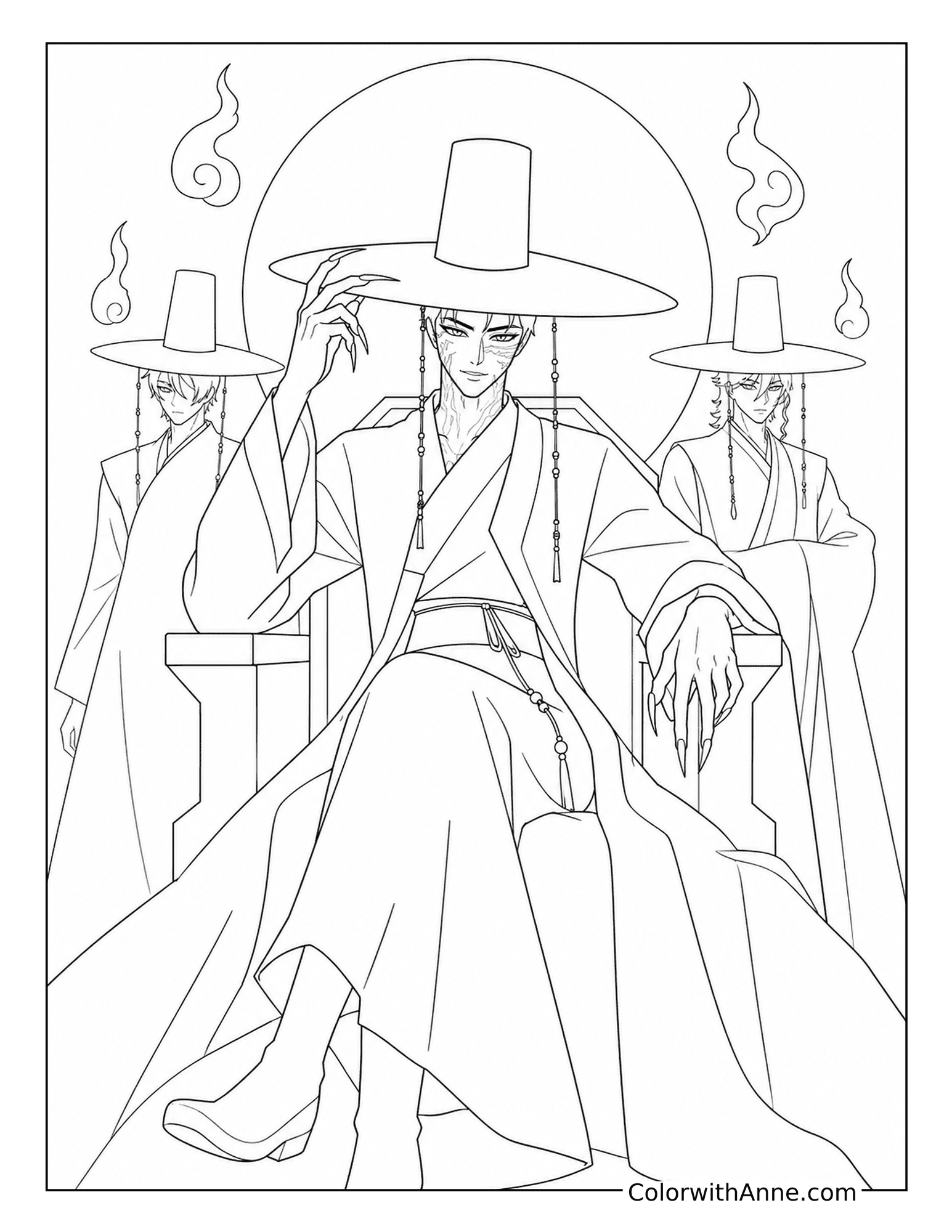 Jinu on the Demon Throne Coloring Page