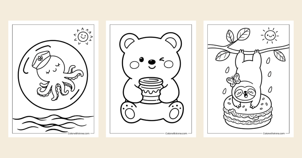 Kawaii Coloring Pages Banner
