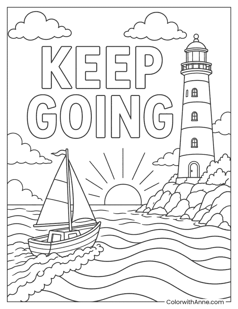 Keep Going Coloring Page