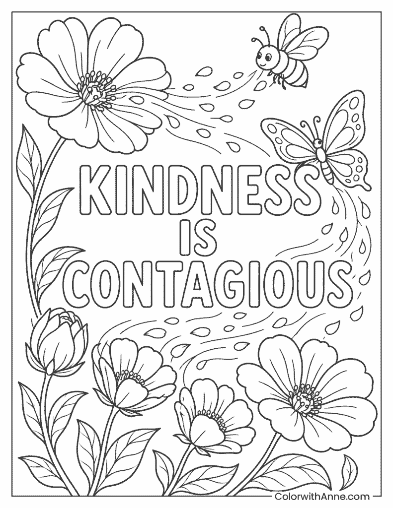 Kindness Is Contagious Coloring Page