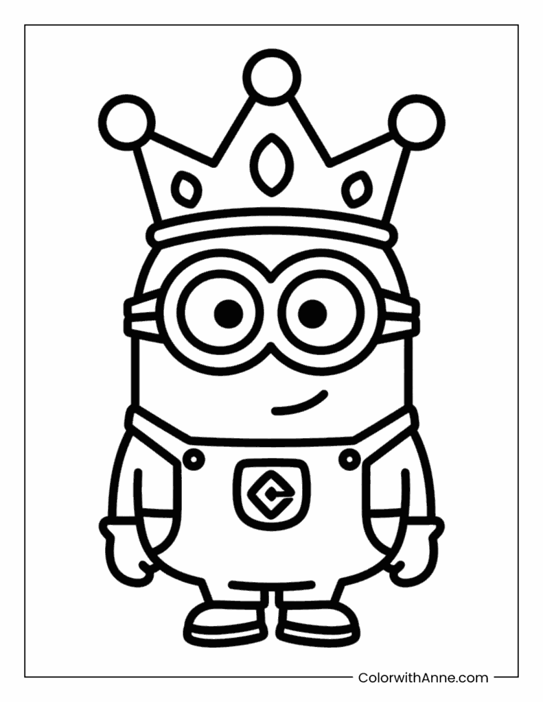 King Bob Minions Coloring Page