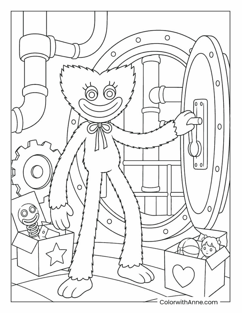 Kissy Missy Opening Factory Hatch Coloring Page