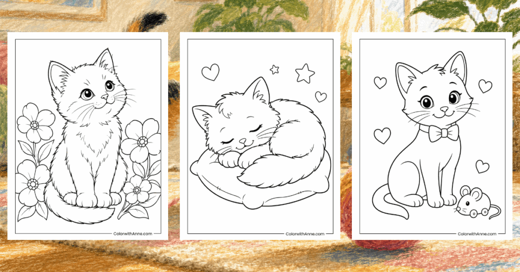 Kitten Coloring Pages Banner