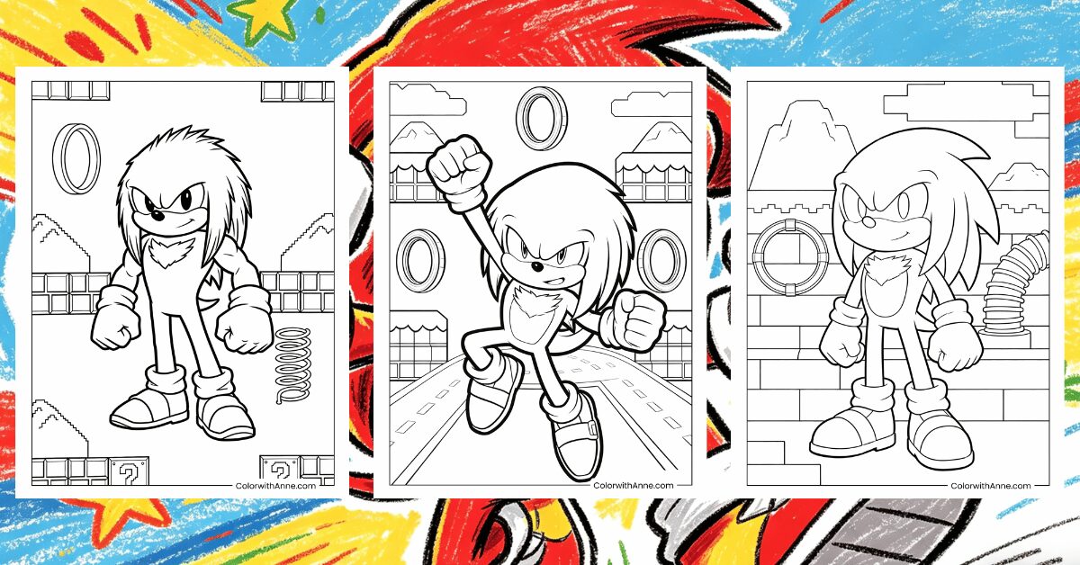 Knuckles Coloring Pages Banner