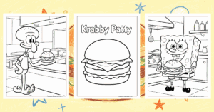 Krabby Patty Coloring Pages Banner