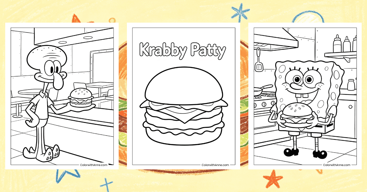 Krabby Patty Coloring Pages Banner