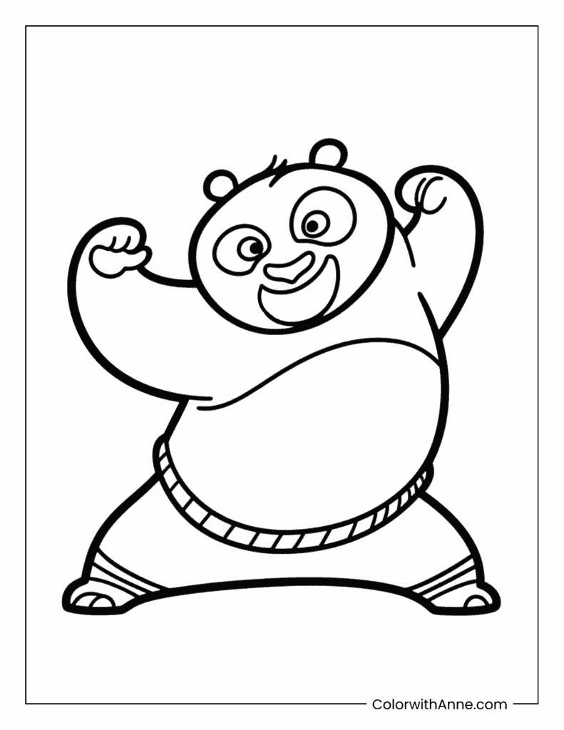 Kung Fu Panda Classic Pose Coloring Page