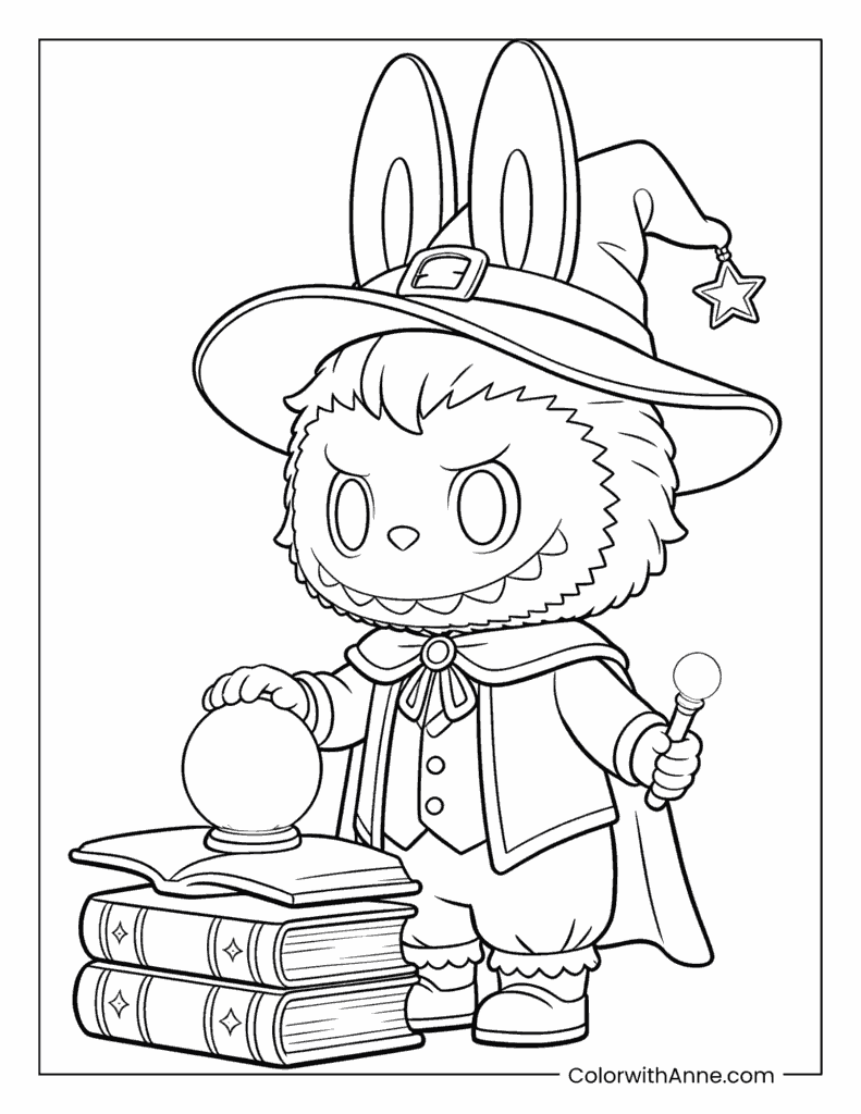 Labubu the Fortune-Teller Coloring Page