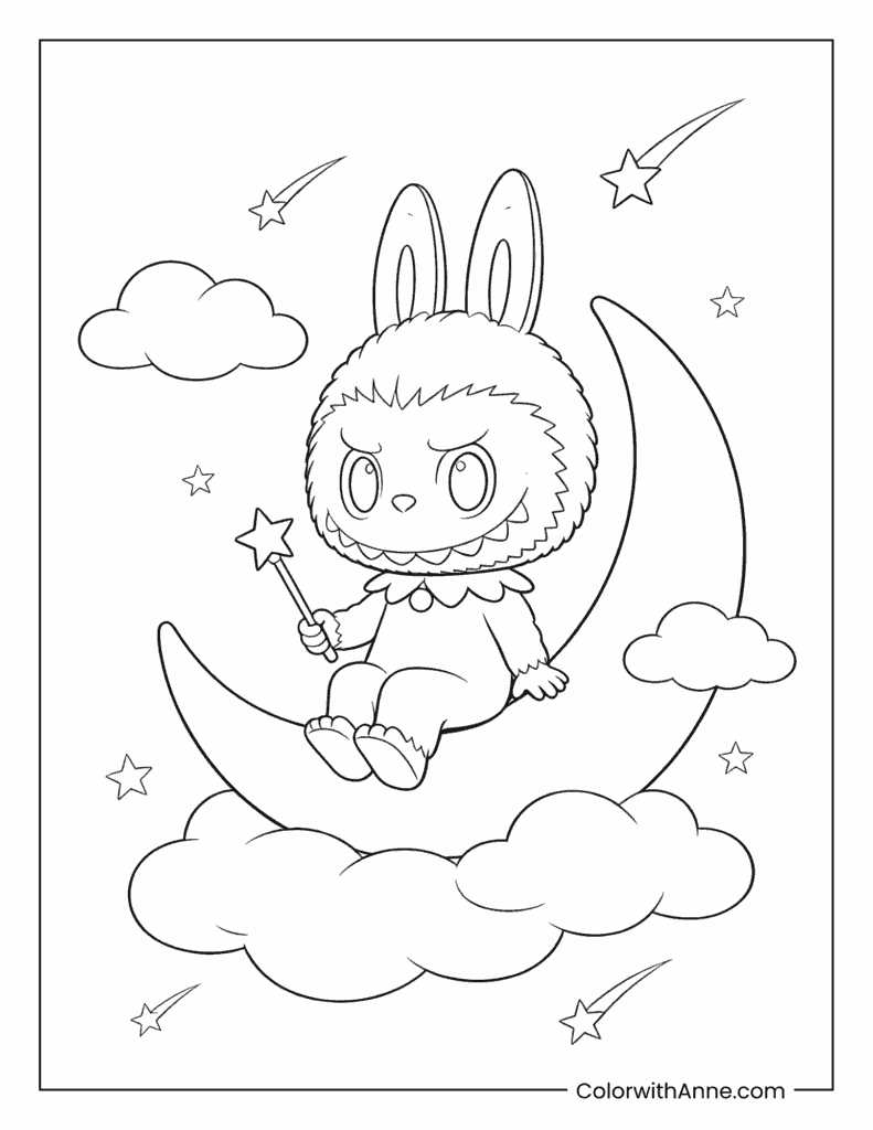 Labubu the Starry Magician Coloring Page