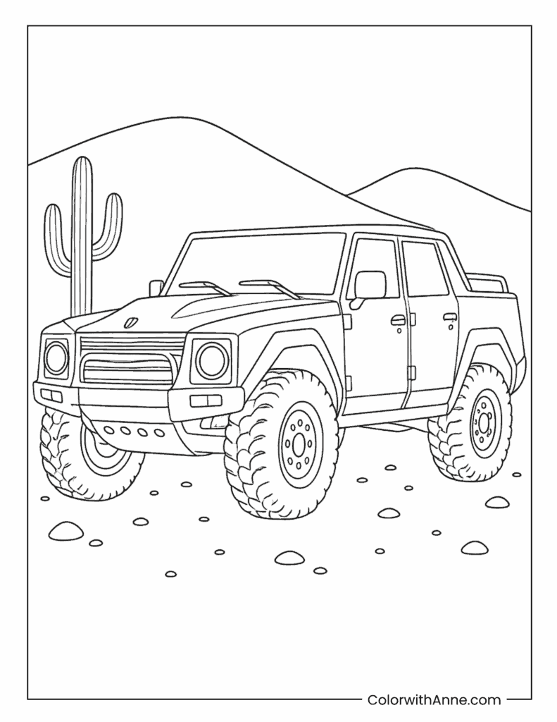 Lamborghini LM002 Off-Road Coloring Page
