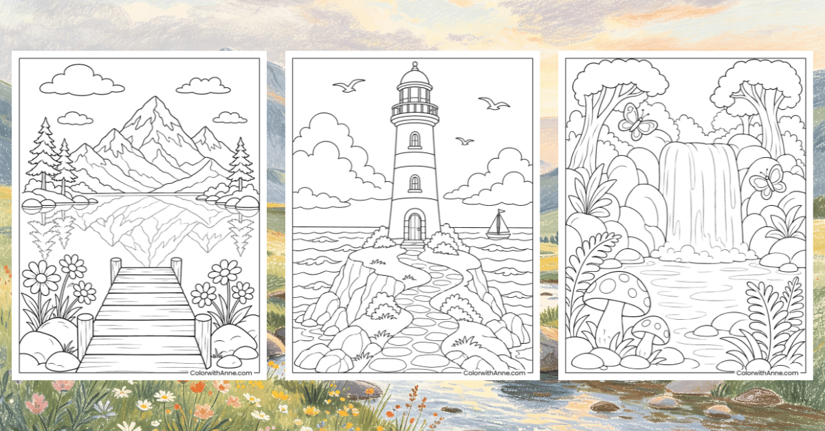 Landscape Coloring Pages Banner