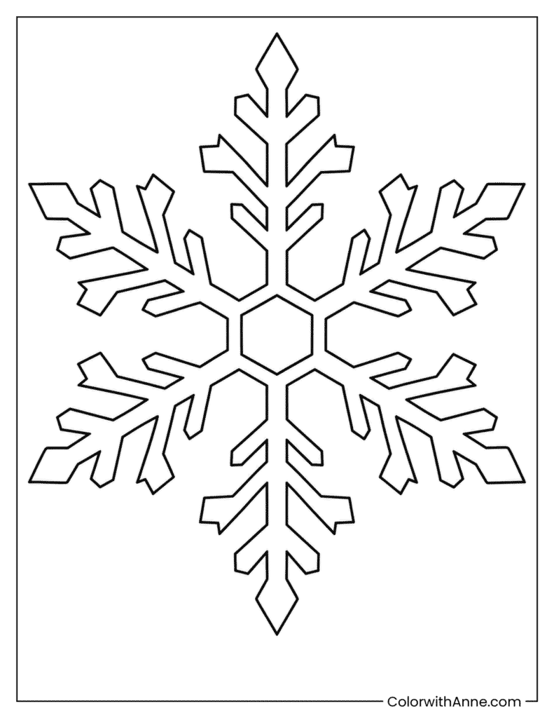 Large Classic Snowflake Coloring Page