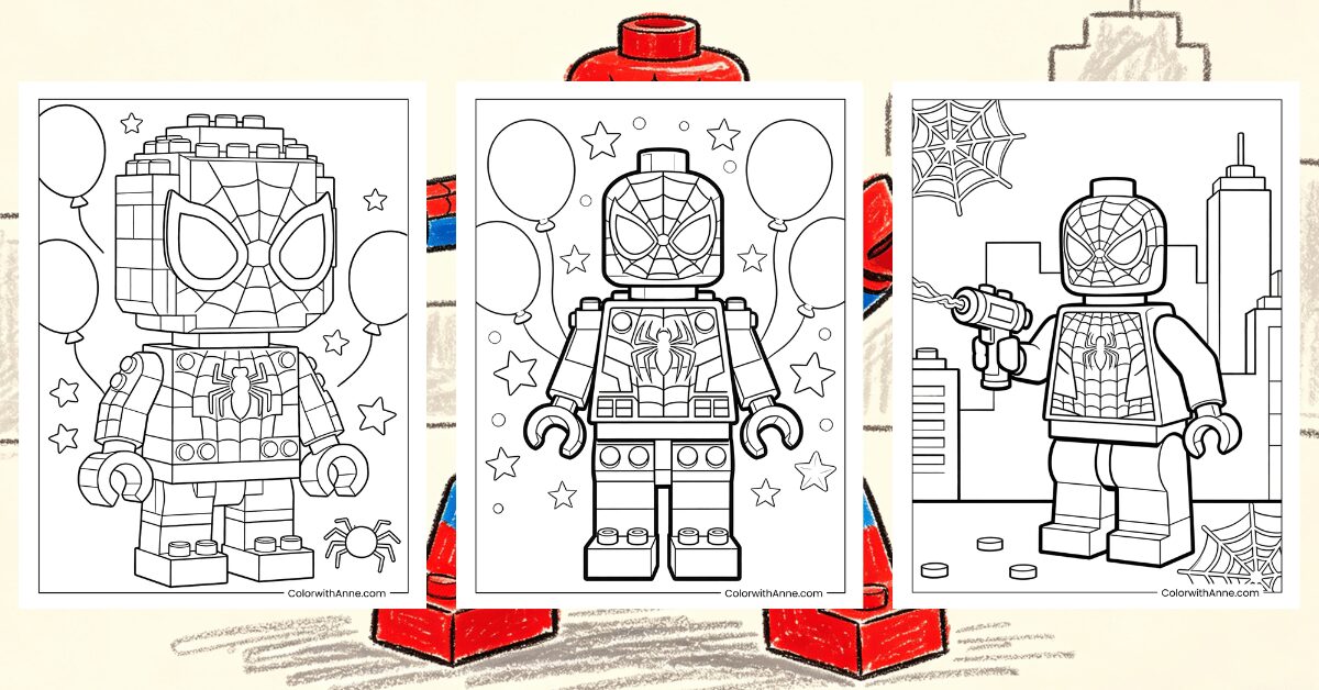 Lego Spiderman Coloring Pages Banner