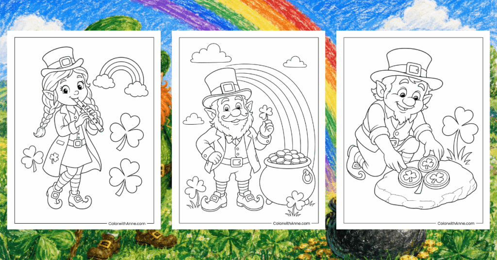 Leprechaun Coloring Pages Banner