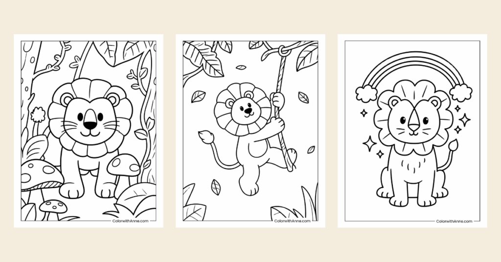 Lion Coloring Pages Banner
