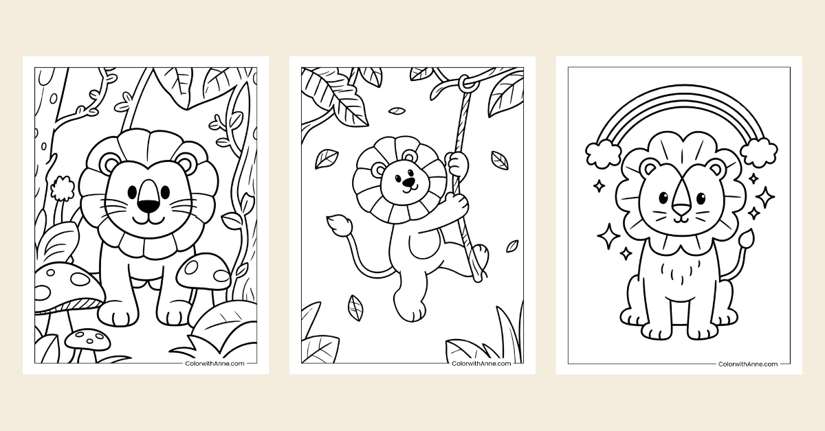 Lion Coloring Pages Banner