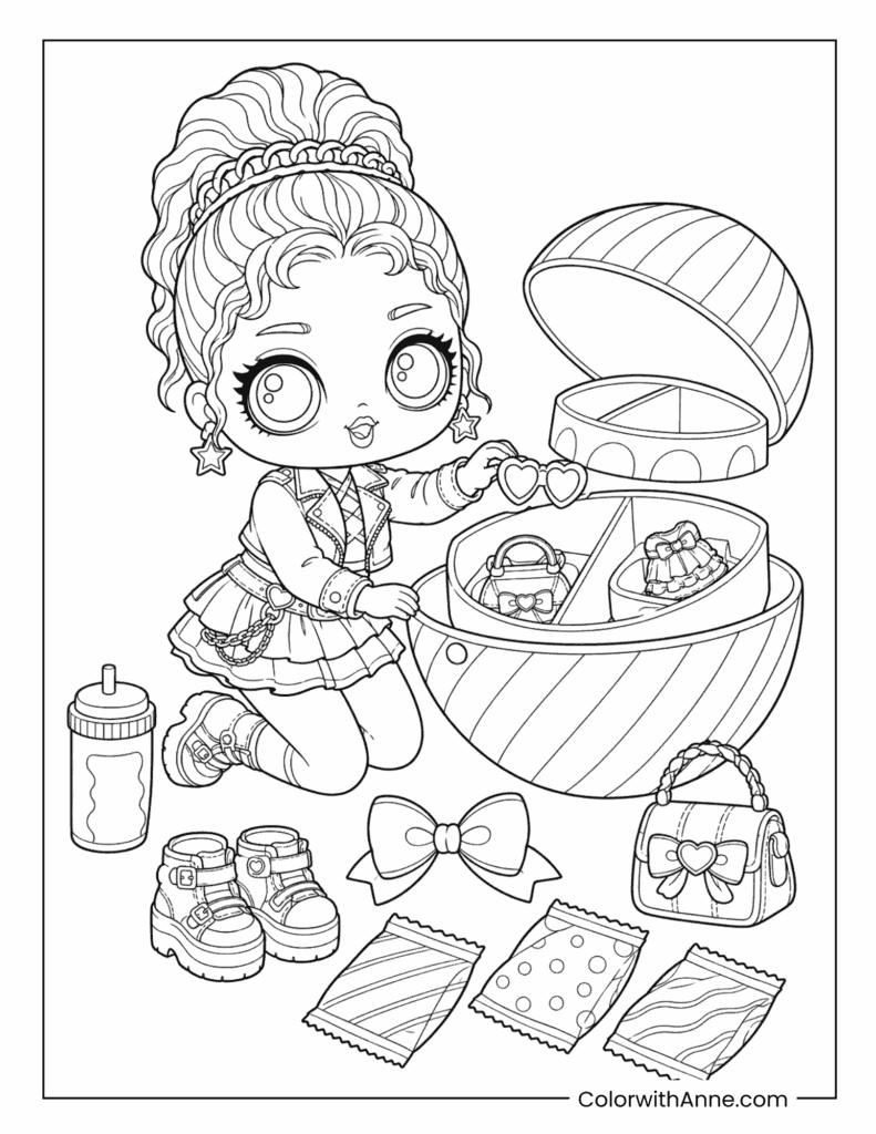 Lol Surprise Doll Unboxing Accessories Coloring Page