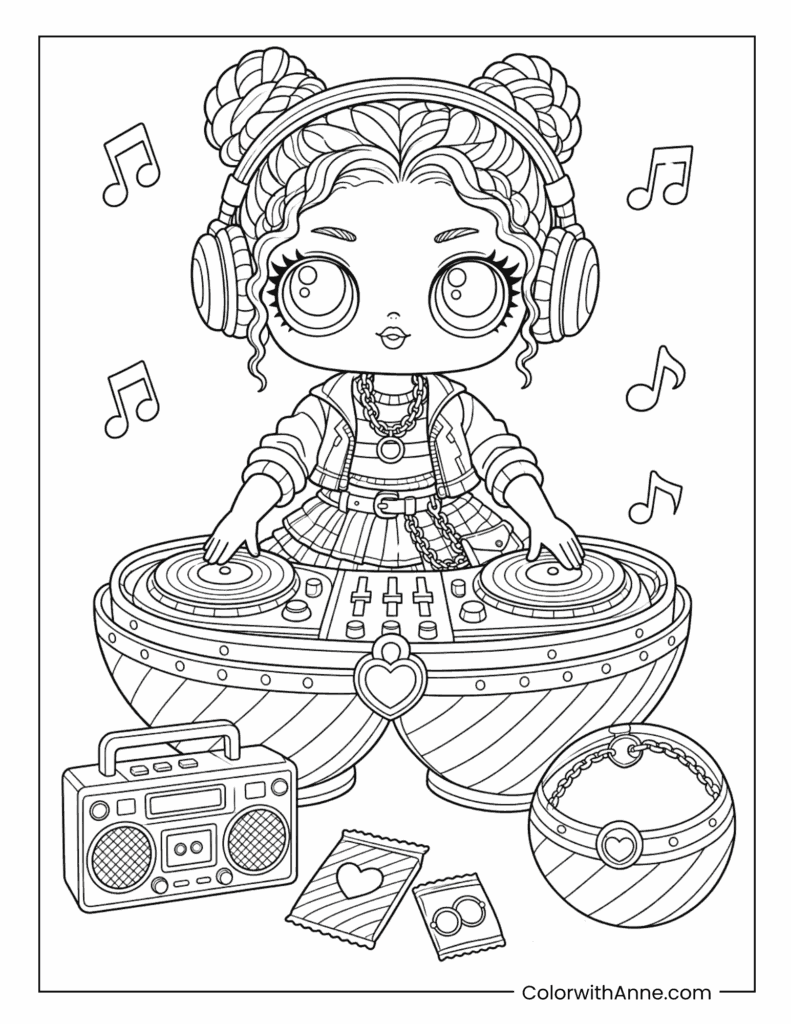 Lol Surprise Doll at DJ Booth Coloring Page