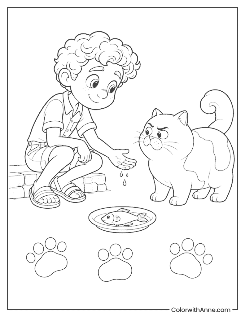 Luca and Machiavelli's Wet-Hand Standoff Coloring Page