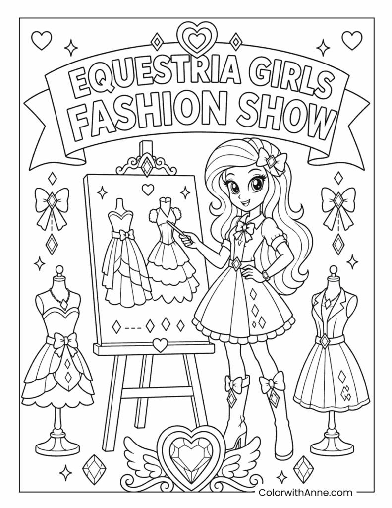 MLP Equestria Girls Fashion Show Coloring Page
