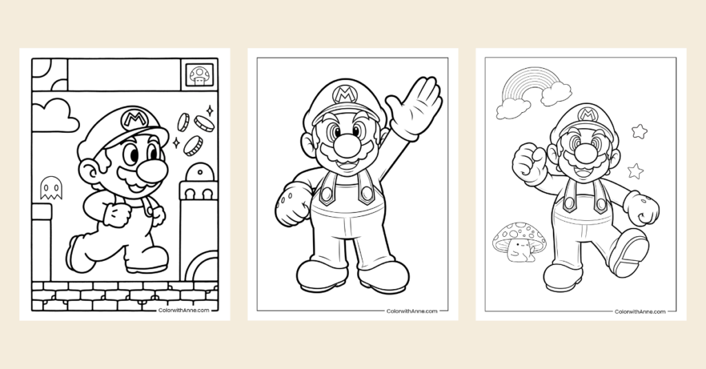 Mario Coloring Pages Banner