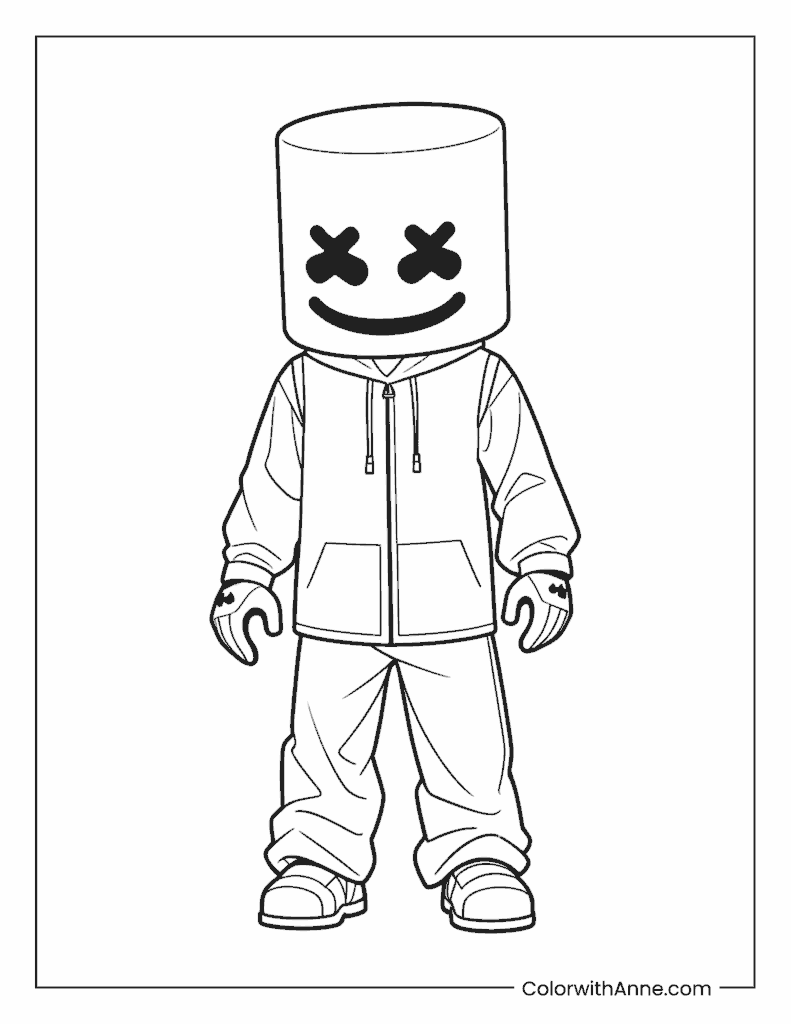 Marshmello Fortnite Coloring Page