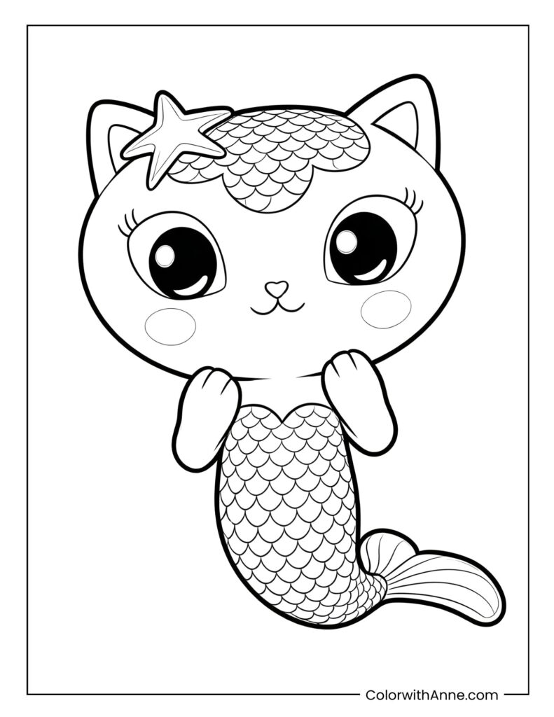 MerCat Coloring Page