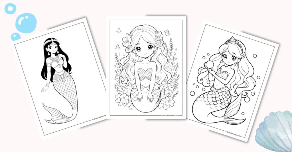 Mermaid Coloring Pages Banner