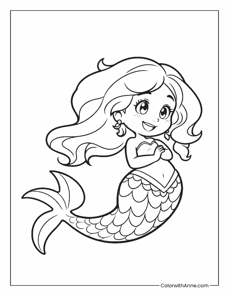 Mermaid - Daughter of the Sea Coloring Page