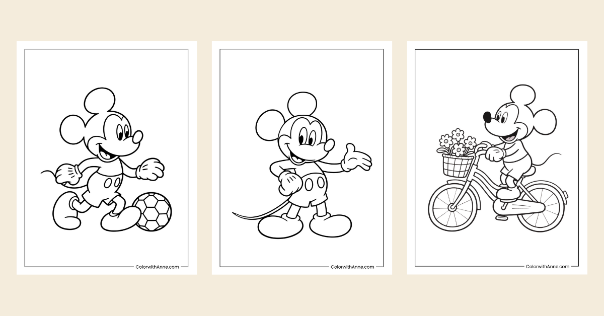 Mickey Mouse Coloring Pages Banner