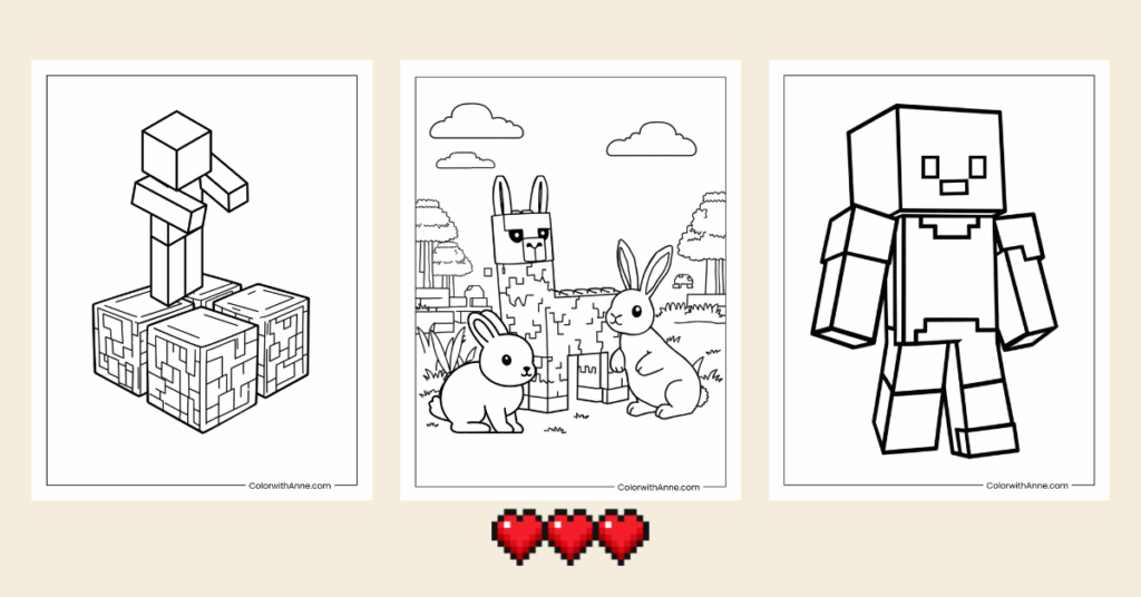 Minecraft Coloring Pages Banner