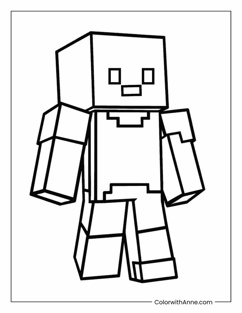 Minecraft Creeper Coloring Page