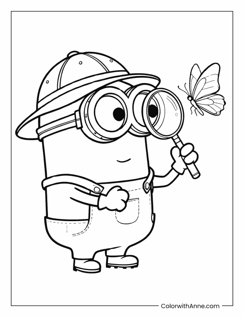 Minion Detective Coloring Page