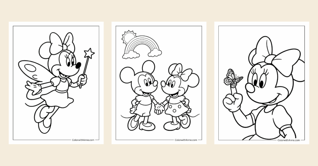 Minnie Mouse Coloring Pages Banner