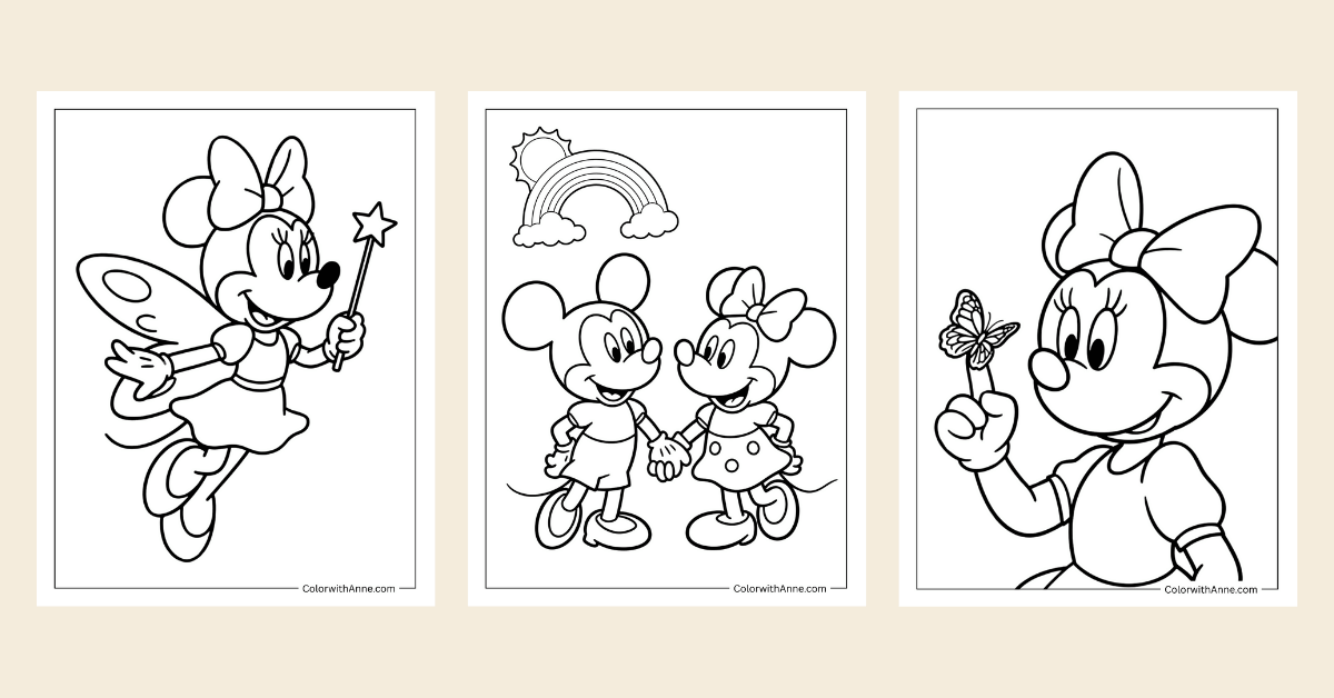 Minnie Mouse Coloring Pages Banner