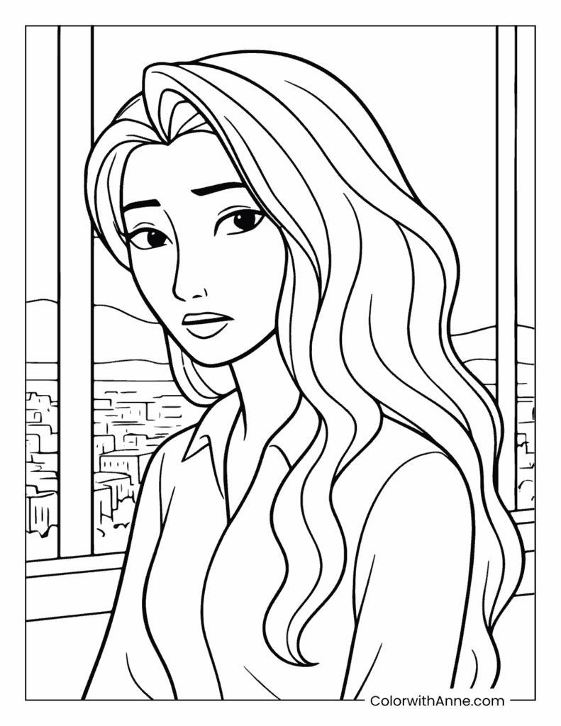 Mira KPop Demon Hunters Portrait Coloring Page for Kids