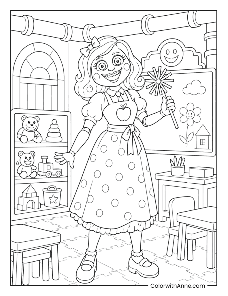 Miss Delight Playroom Classroom Coloring Page