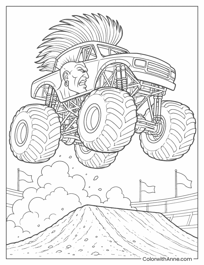 Mohawk Warrior Big Air Coloring Page