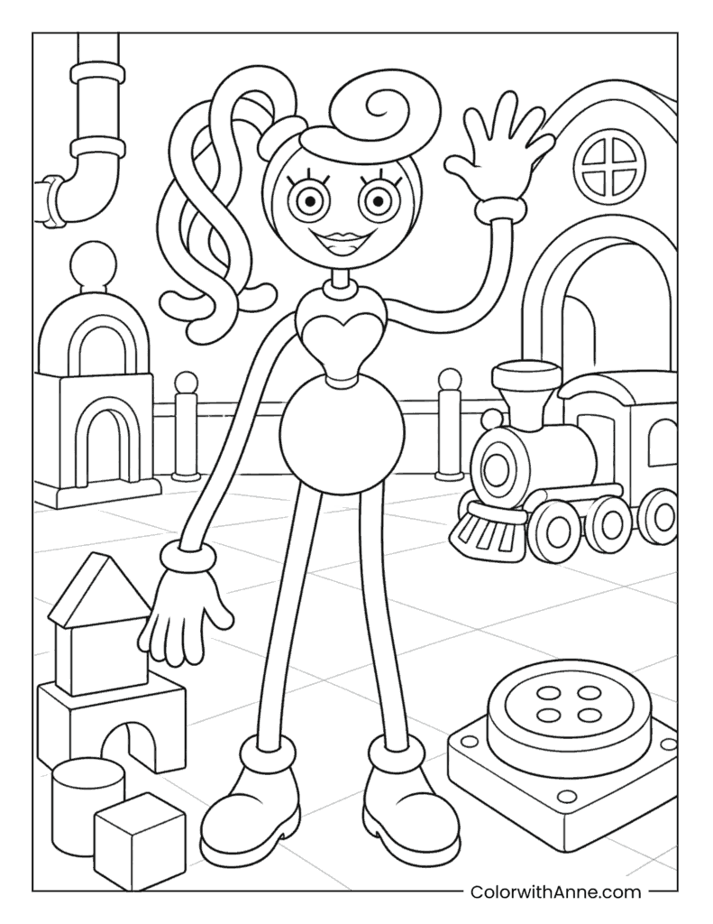 Mommy Long Legs Playground Coloring Page
