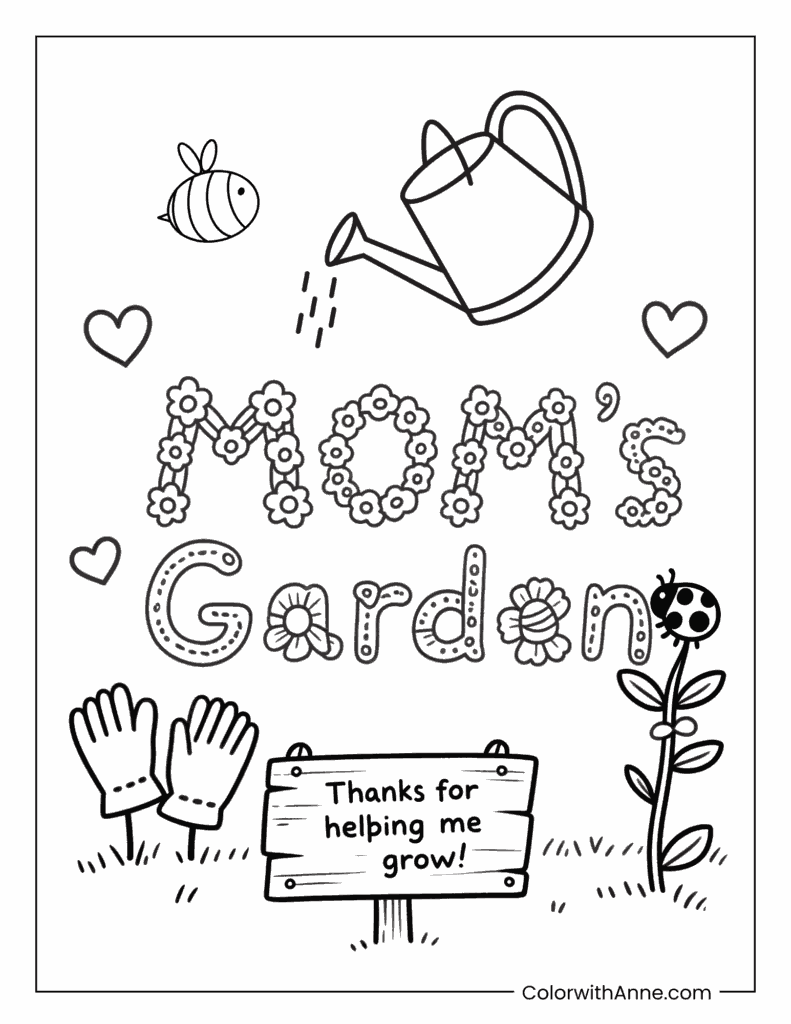 Mom's Garden Coloring Page