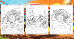 Monster Jam Coloring Pages Banner