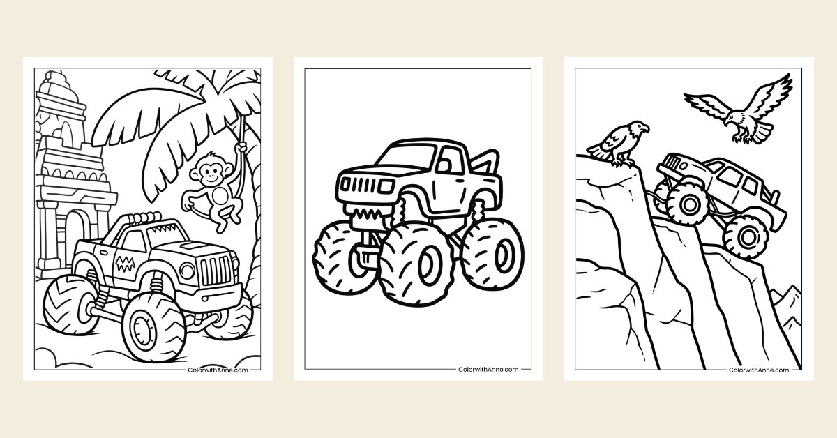 Monster Truck Coloring Pages - Banner